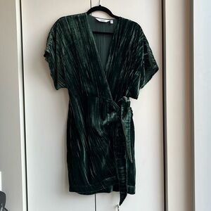 & Other Stories green velvet mini wrap dress